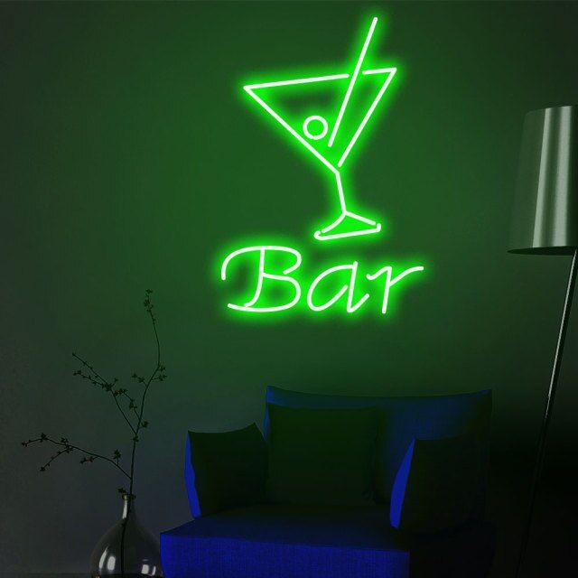 Bar Martini Glass Custom Neon Sign