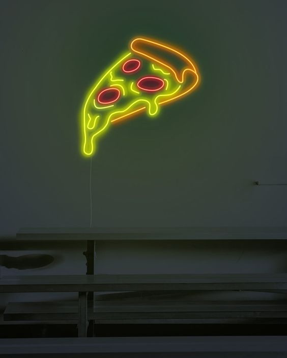 Pizza Slice Neon Sign - Vibrant Pizza Wall Art