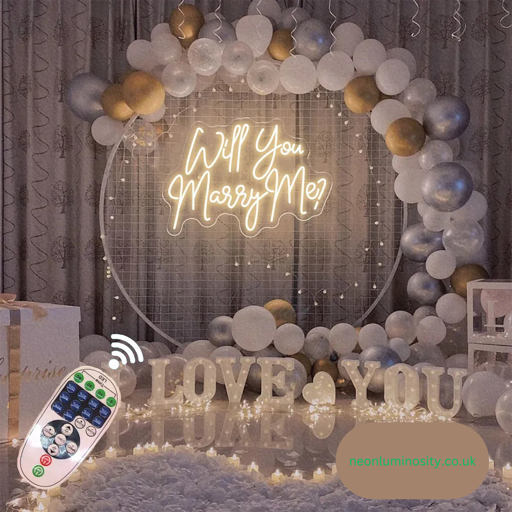 Charming 'Will You Marry Me?' Neon Sign - Memorable Proposal Decor