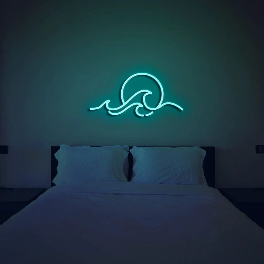 Neon Luminosity neon sign Ocean Bliss: Neon Artwork of Sea Wave