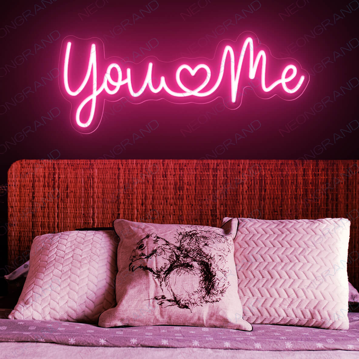 You & Heart Icon Me LED Neon Sign
